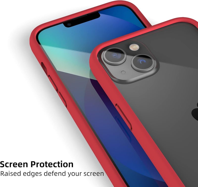 K TOMOTO Compatible with iPhone 13 Mini Bumper Case (5.4 Inch), Liquid Silicone Protective Frame [Raised Edge & Drop Protection] Silky and Soft Touch, Red - Image 3